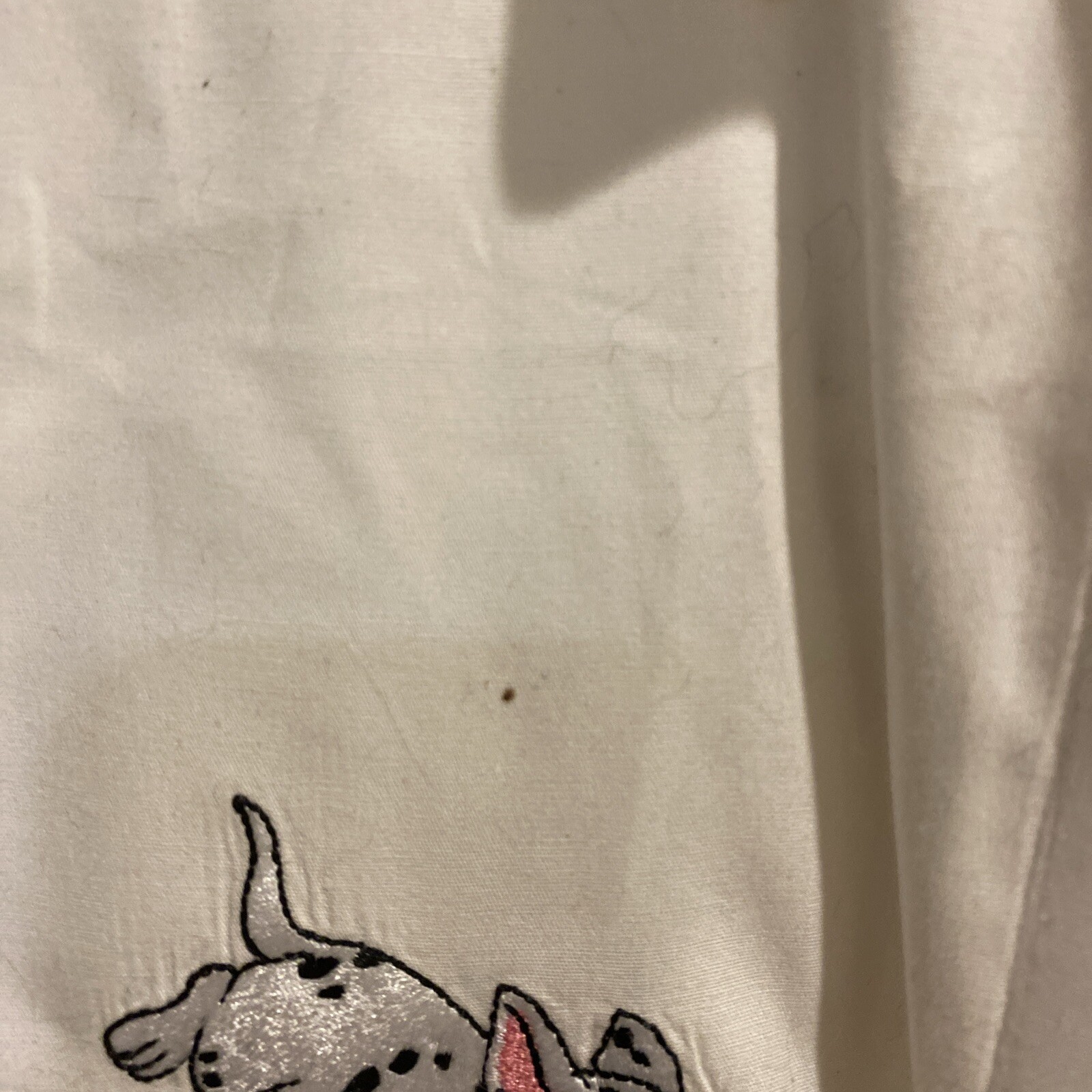 Vintage Disney Embroidered Shirt 101 Dalmatians , Sz L White *Read Description