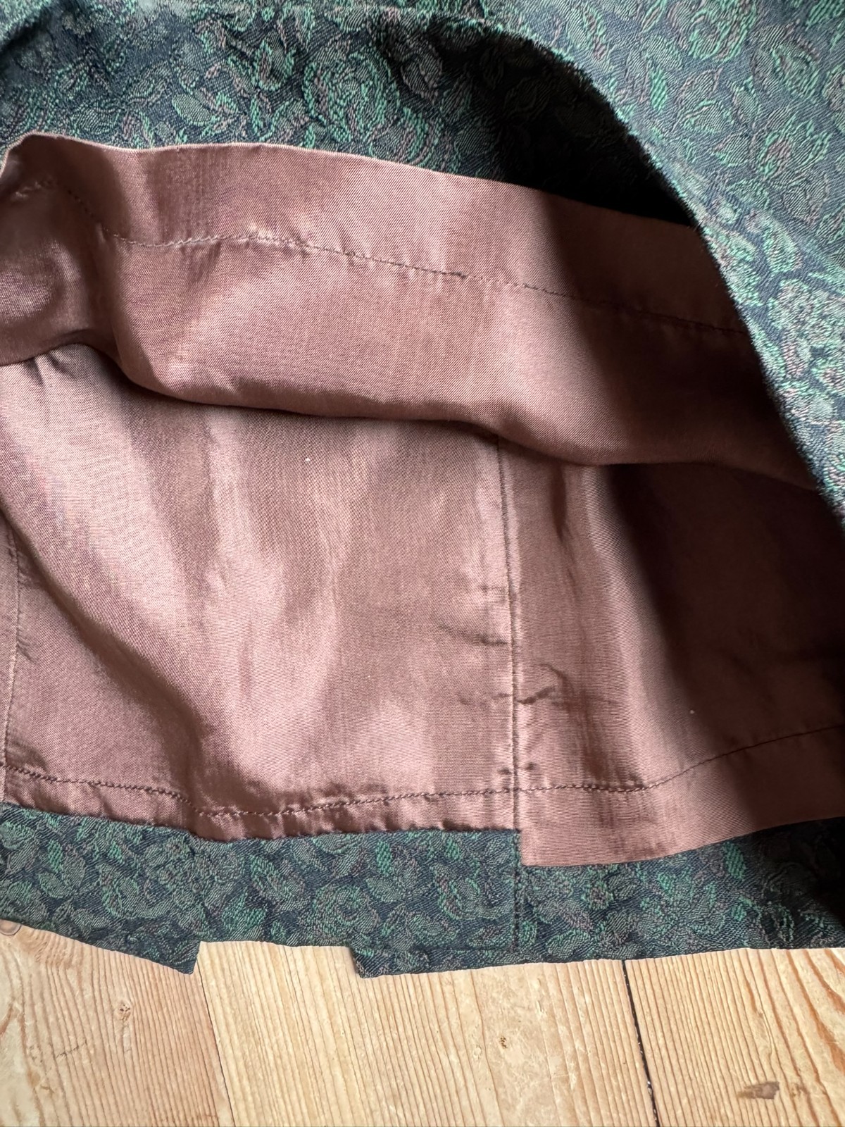 Vintage Costume 60s Cloque Jacquard Brocade Roses Cocktail Size 40/42 Couture