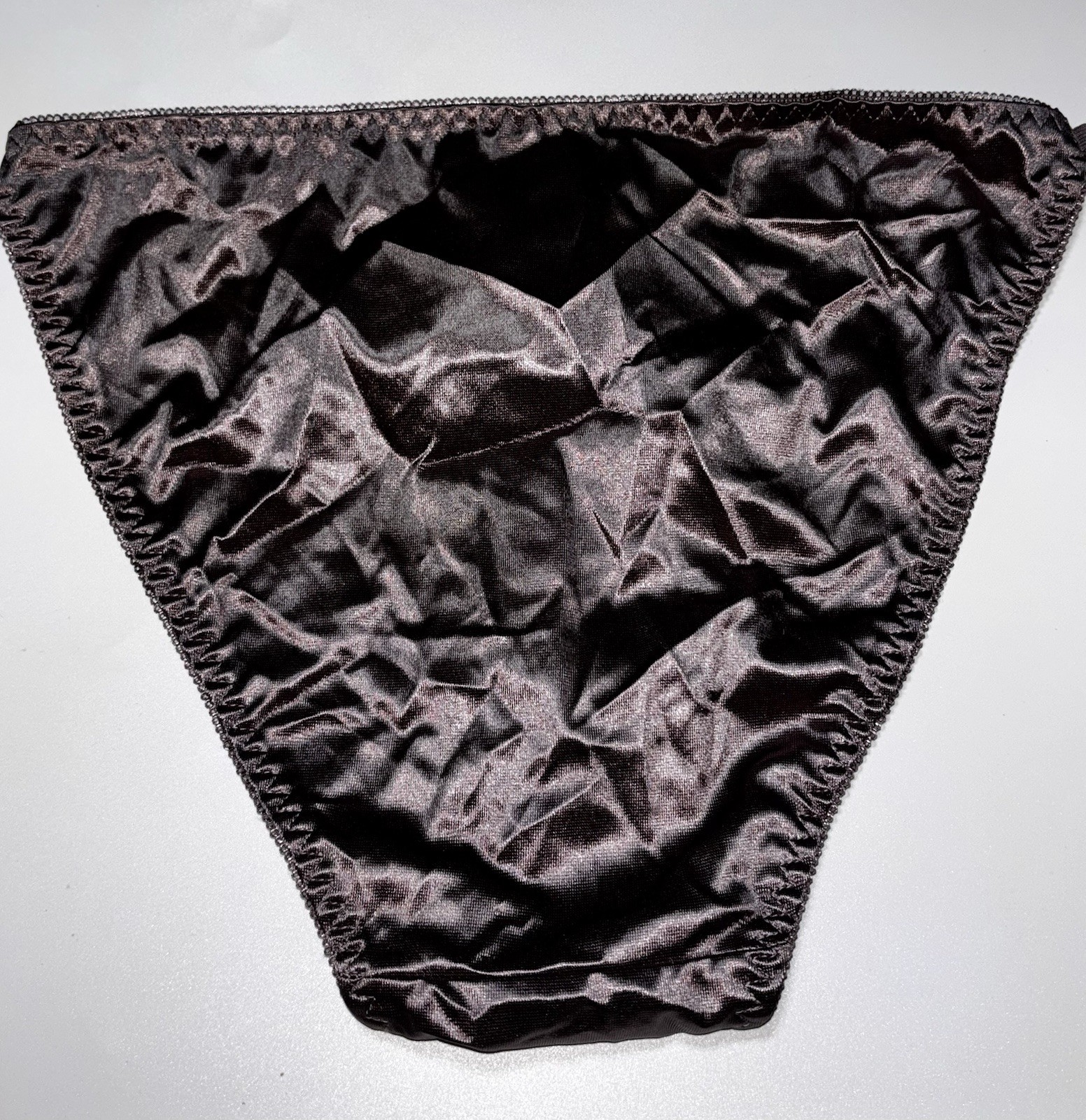 Vintage Style Glossy Classic Satin String Bikini Brief Panties XL NEW