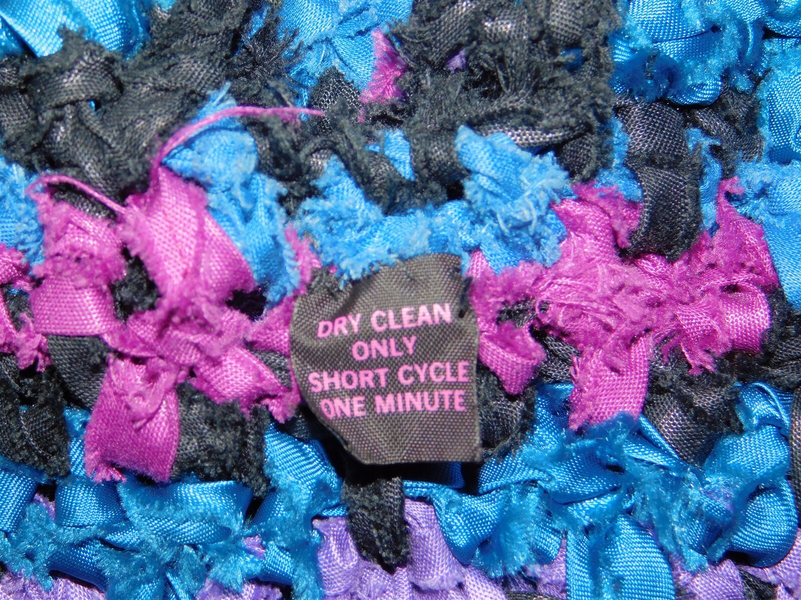Estelle Gracer Blue Purple Chunky Knit Crop Jacket Sweater 1989 Glam Small