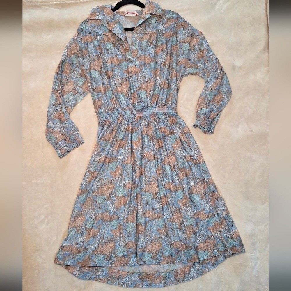 Vintage Country Miss Prairie Western Inspired Summer Floral Midi Dress Size 16