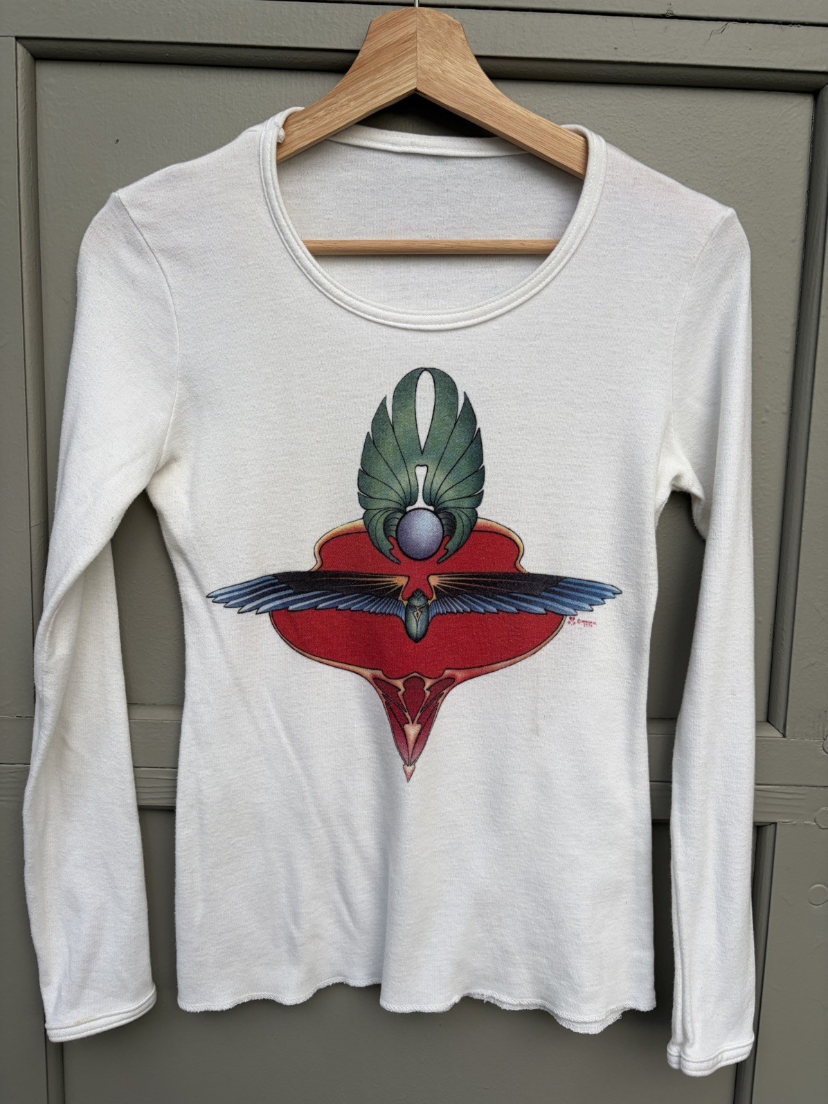 Vintage 70s Ted Lucas Kelley Mouse Long Sleeve T-Shirt Hippie Bohemian Folk