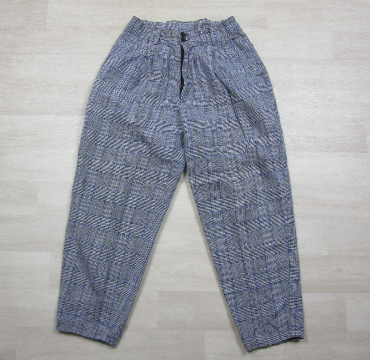 Vintage 80s Gitano Trousers Pants Womens (12) Plaid Pleated Pockets Preppy