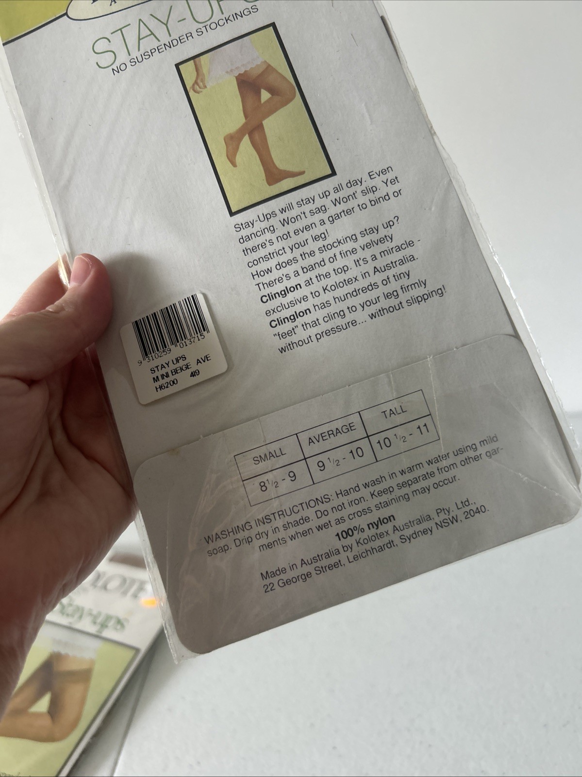 Kolotex Stay – Ups – 9 1/2 – 10 Mini Beige Normal Made In Australia NEW