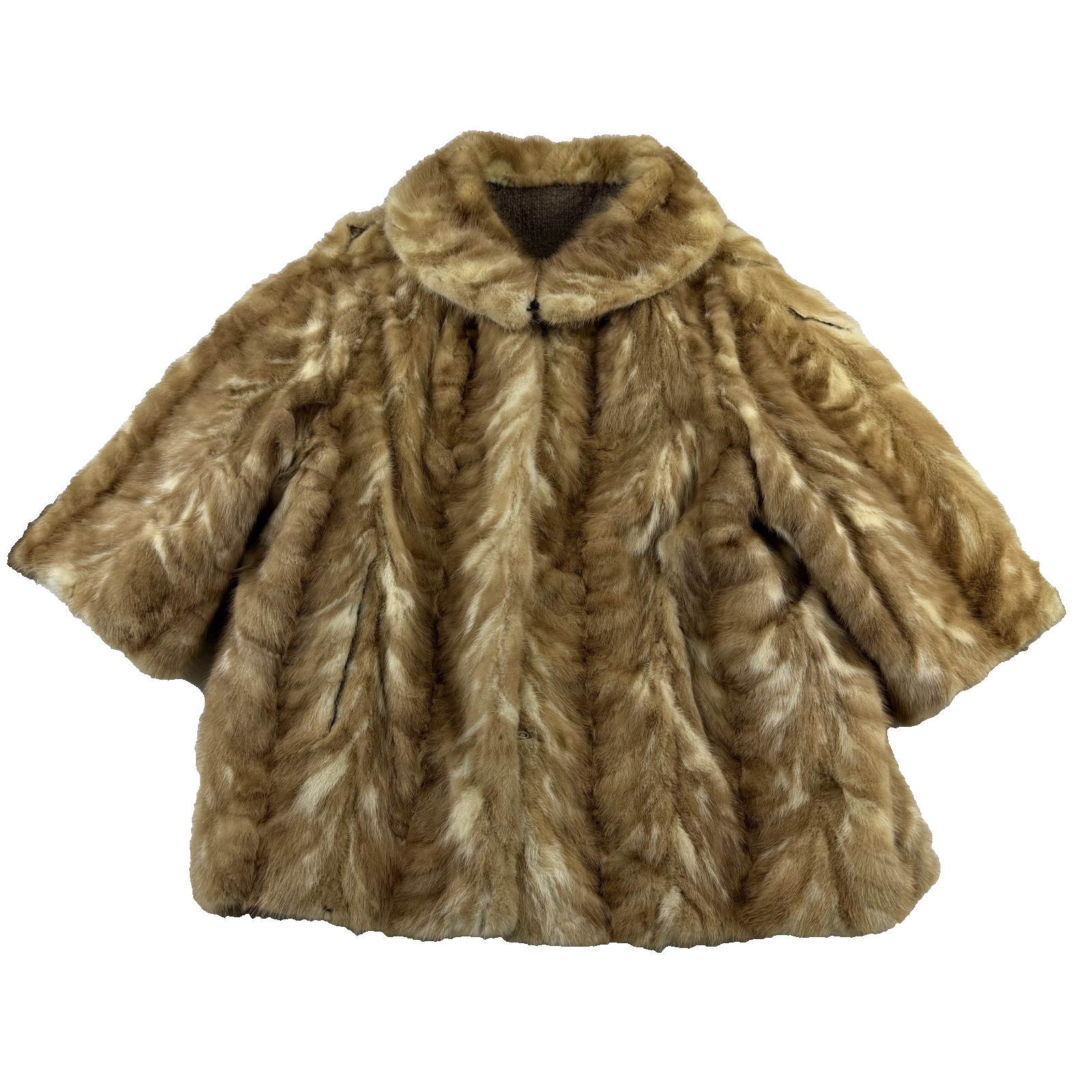Vintage 1970’s Honey Brown Genuine Mink Fur Coat Womens S/M Luxury Mobwife