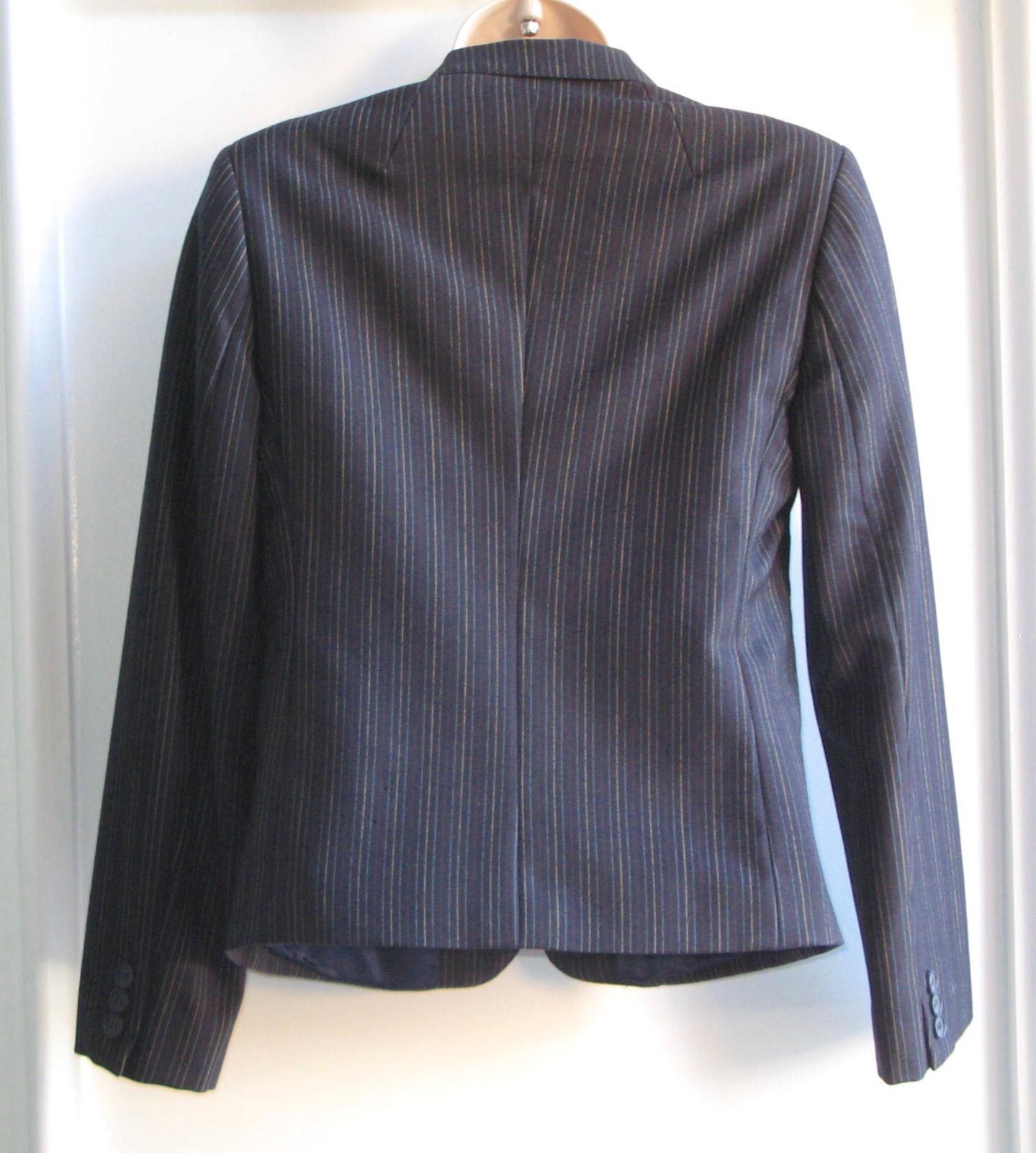 Vintage Women’s Giorgio Saint Angelo Wool Suit Jacket, Navy Pinstripe, 8, As Is