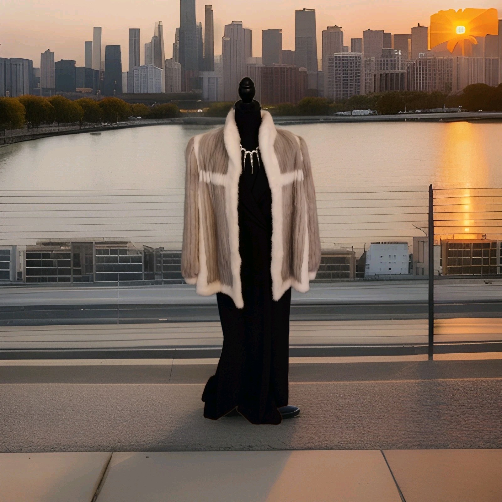 VINTAGE MCM 50’S SWING STYLE MOB WIFE OLD MONEY GREY AND CREAM MINK COAT
