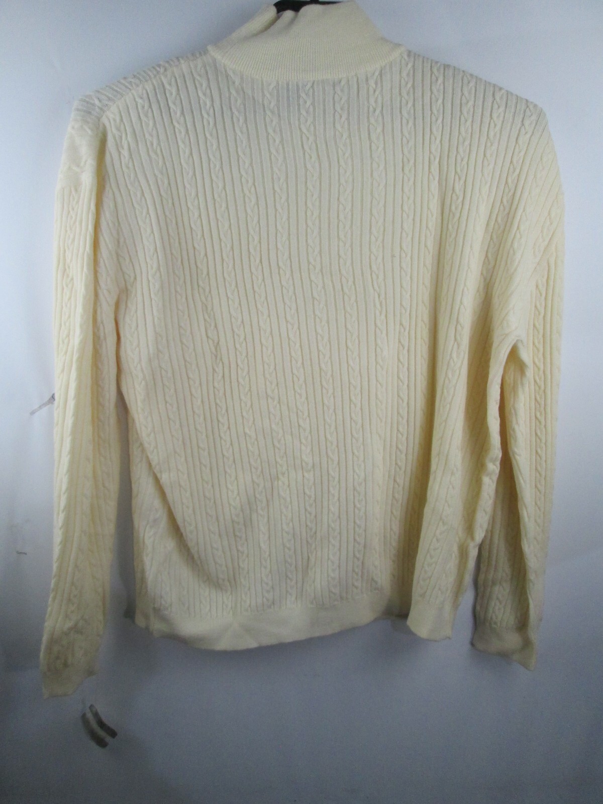 VTG Nordstrom 100% Merino Wool Sweater Womens Sz XL Mock Neck Cable Knit NEW