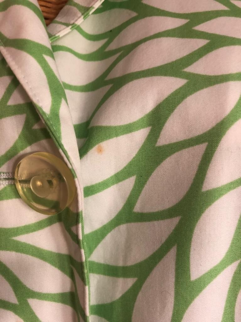 70’s Yves Cossette Depeche Mode Mod Podge Green French Design Coat Lime White 14