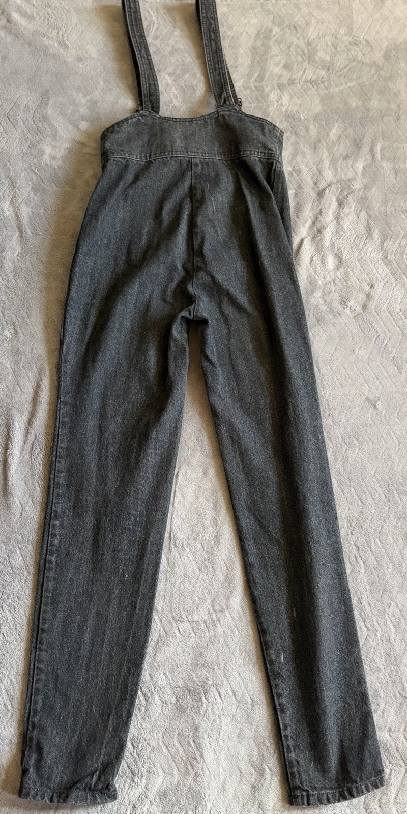 Vtg Fredericks 80’s Denim Suspender Overall Women’s High Waist Jeans Black 11/12