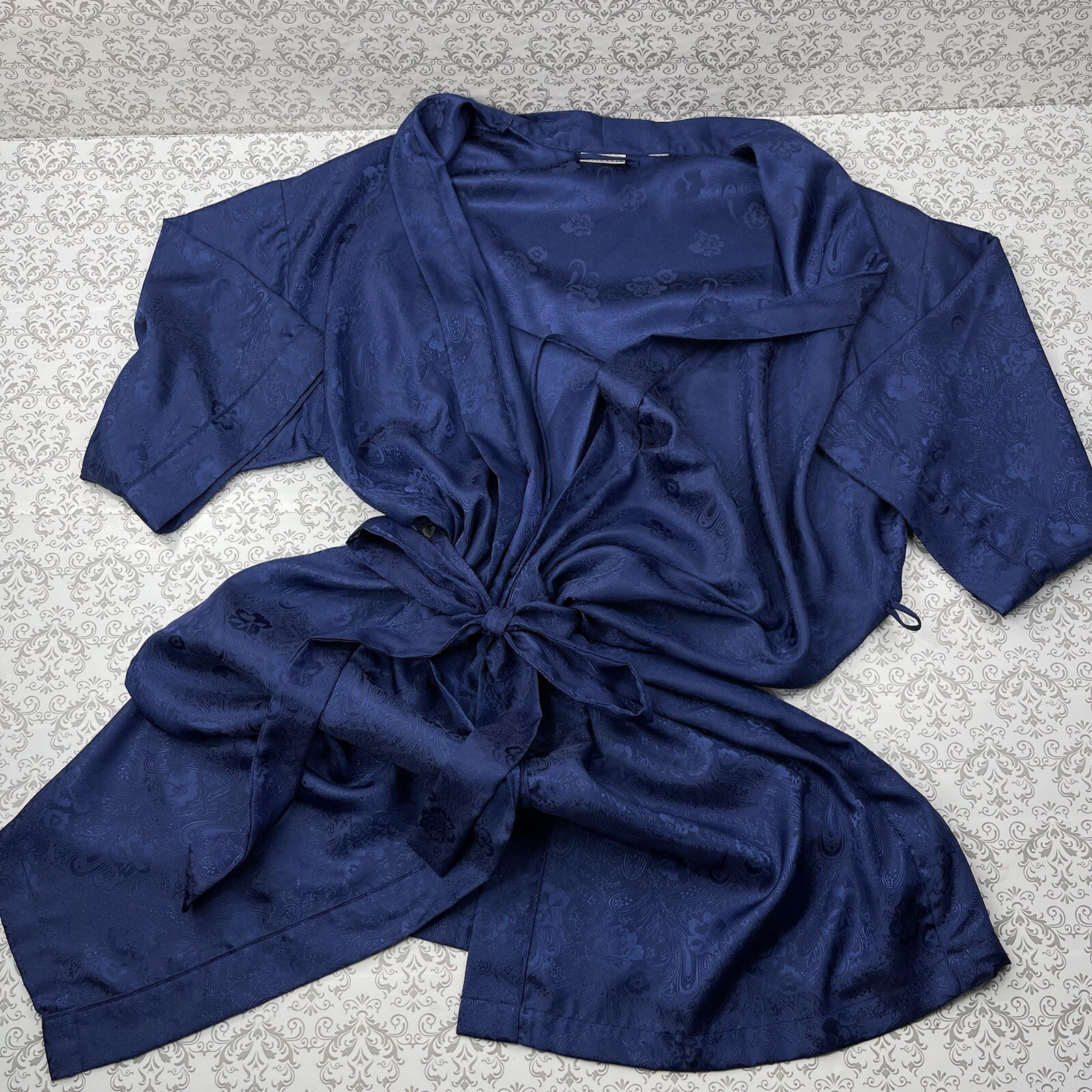 Erika Taylor Intimates Blue Floral Robe Comfortable Sleepwear Vintage M/L