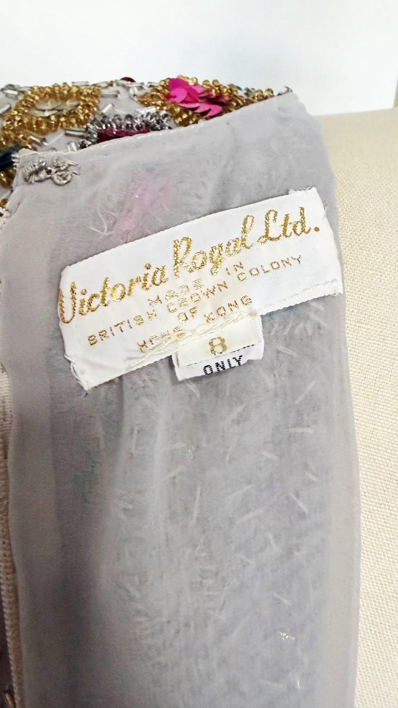 1960s Victoria Royal Gown / 1960s Sequin Gown / 1960s Gown / Size Medium