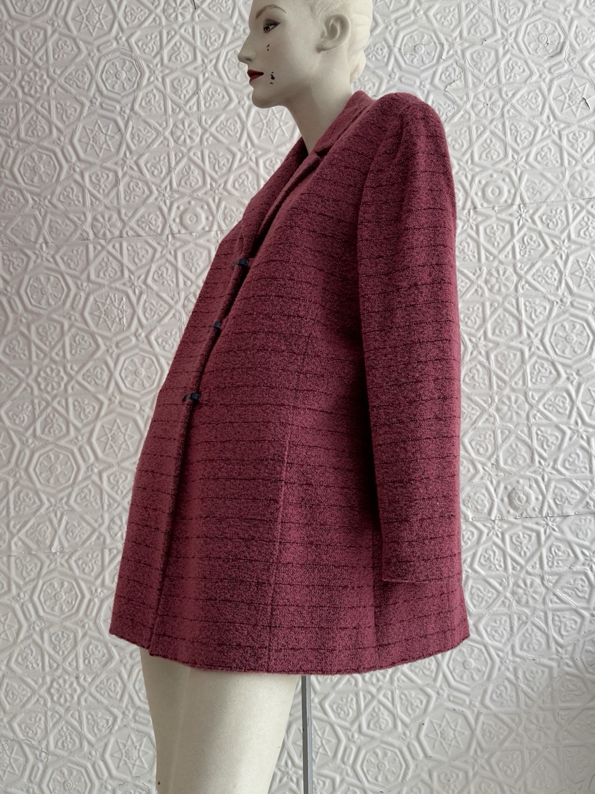 Vintage 1980s Carlisle Jacket-Pink-Fluffy-Business Casual-Outerwear-Medium/Large