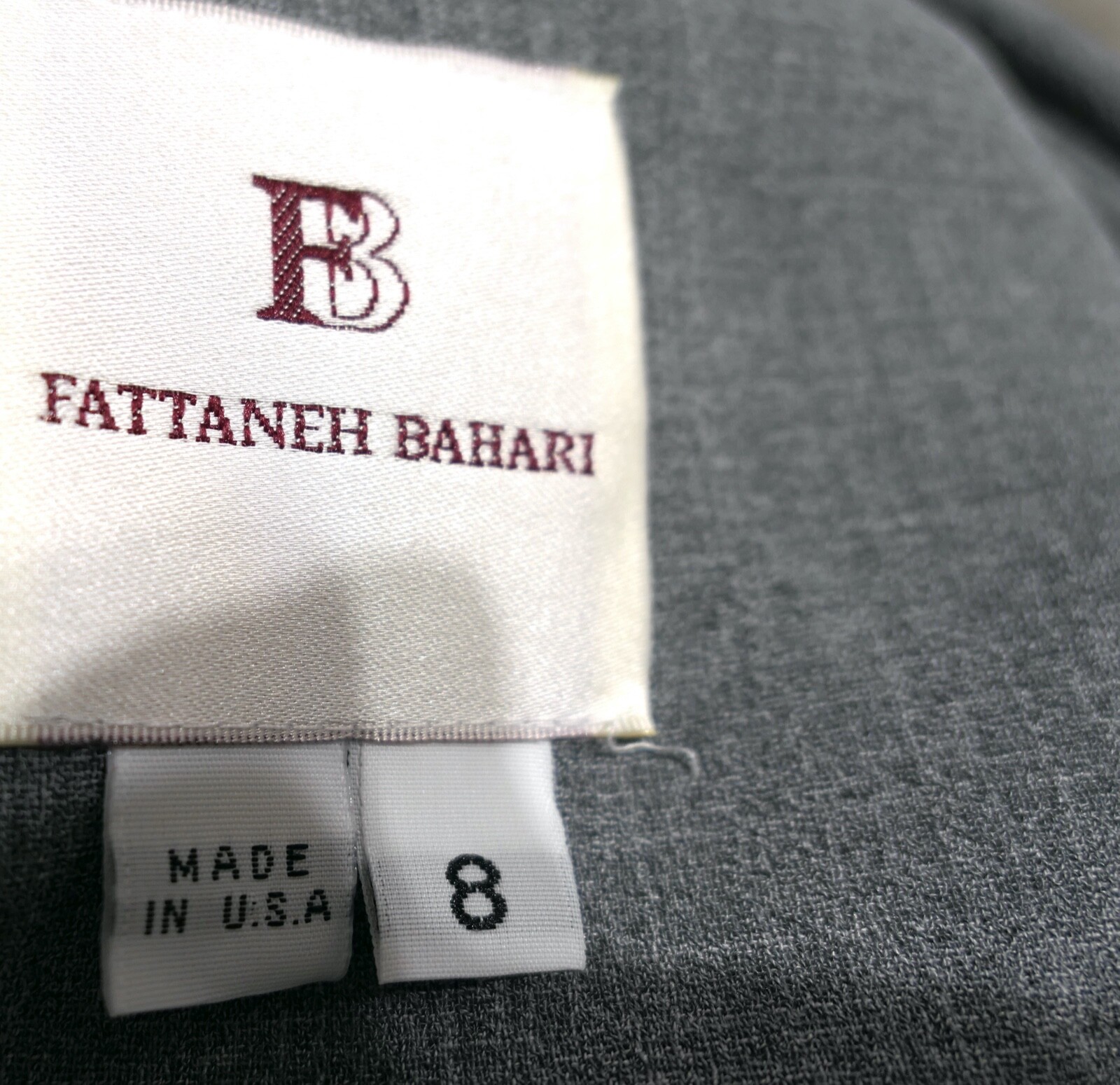 Vintage 90s Fattaneh Bahari Classic Polished Suit Midi Skirt Jacket Soft Gray 8