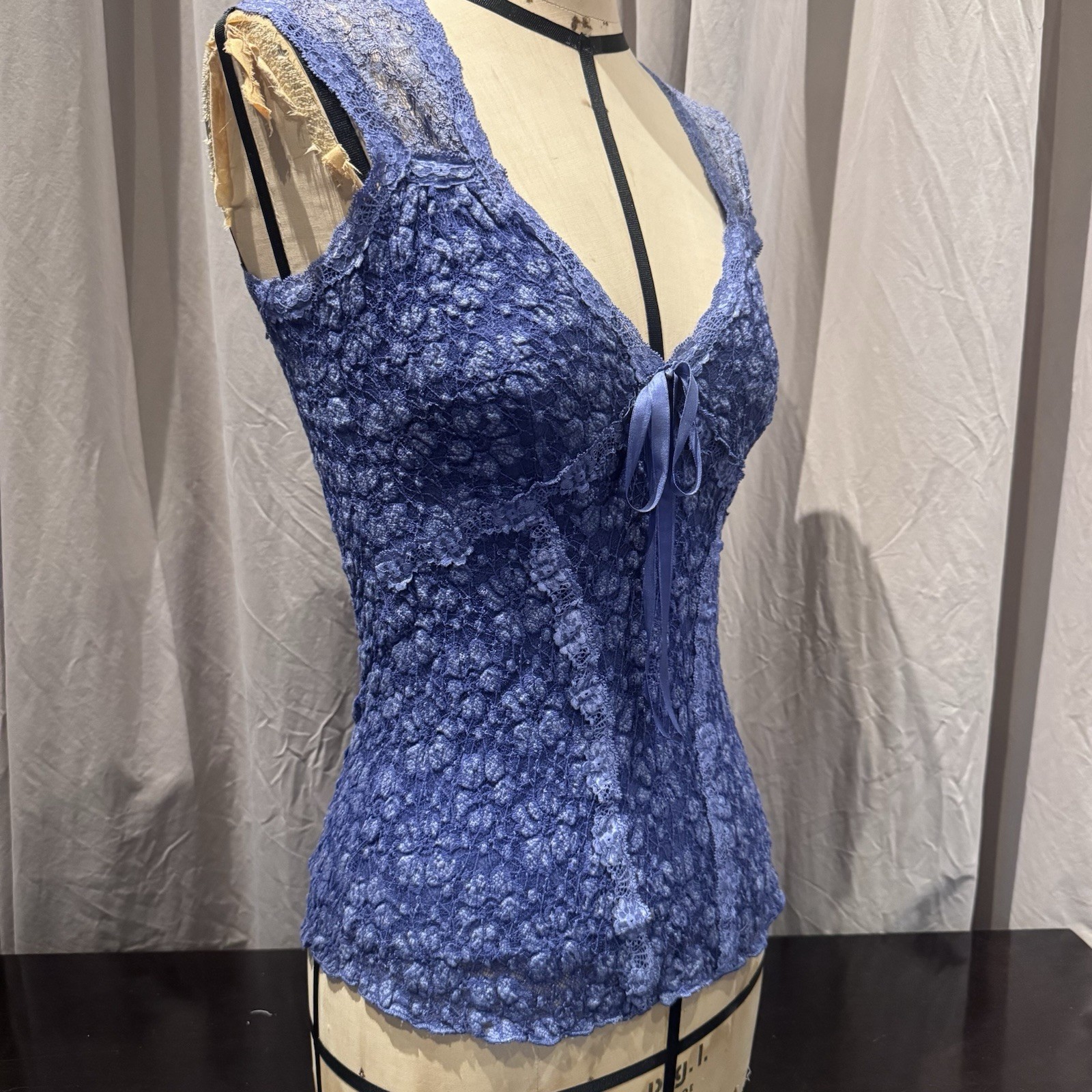 VTG.Ann Ferriday Unworn Deadstock Stretch Cotton Lace Fairy Corset Cami Top S