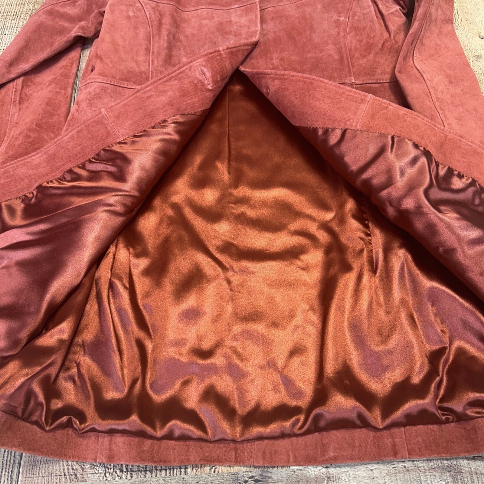 VTG J.G. Hook Deadstock Rust Leather Jacket Lined Long Sleeves Size Large NWT