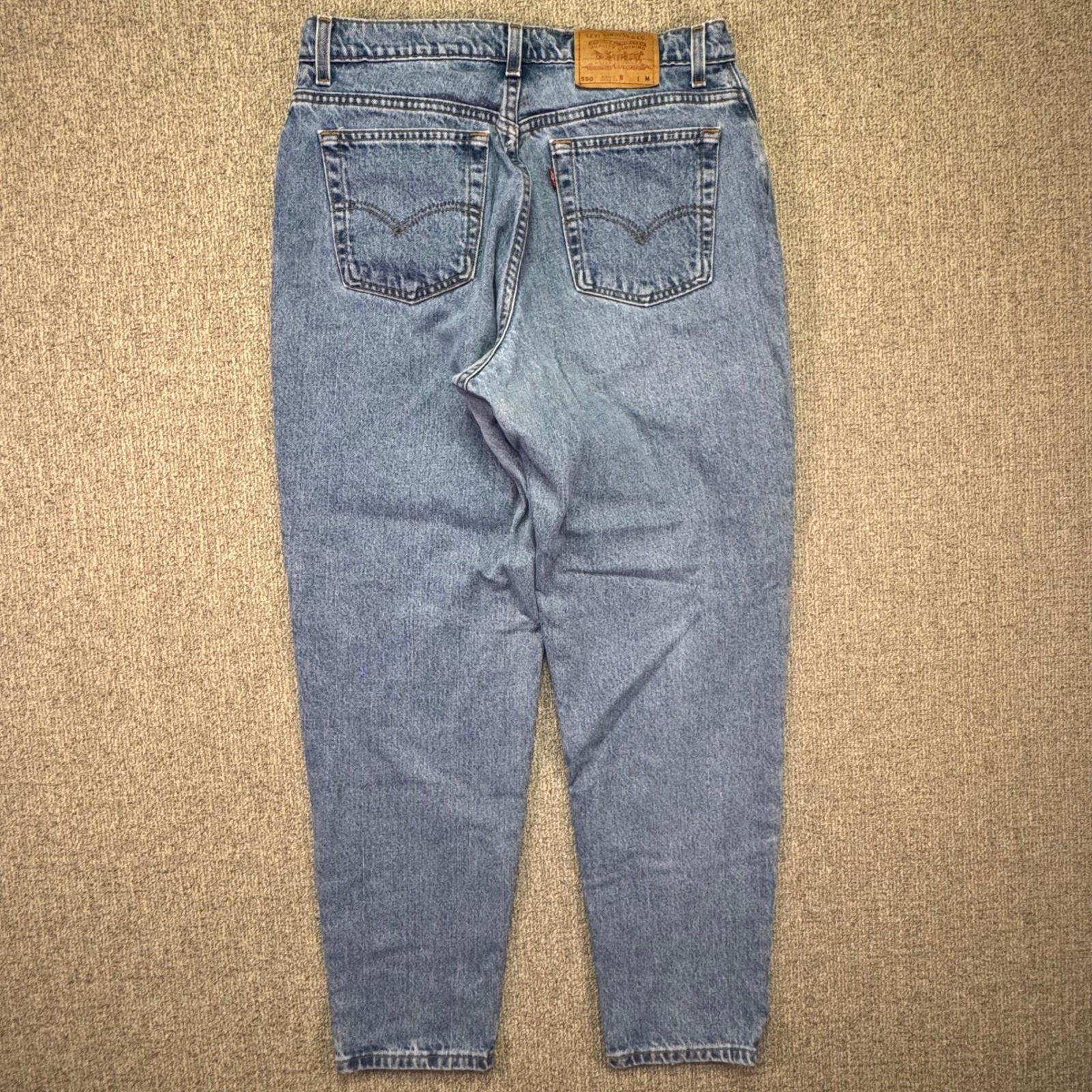 Vintage 90s Levi’s 550 Relaxed Tapered Mom Jeans High Waisted USA Made Sz 16