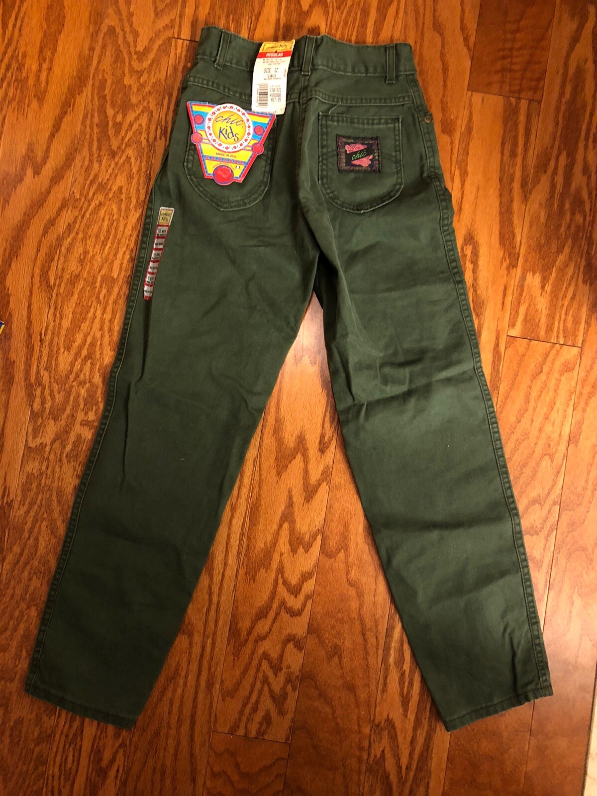 Vintage 90s Chic Kids Jeans Green NWT 12 Regular Relaxed