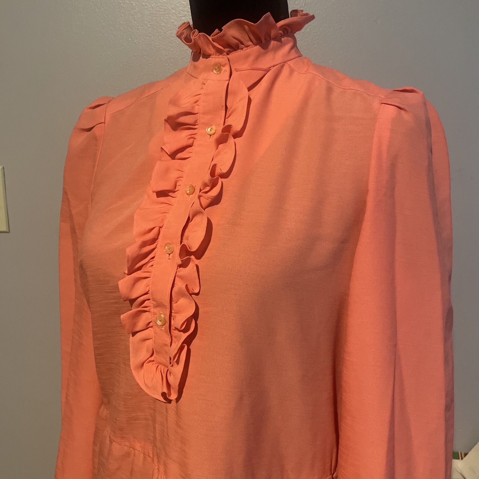 Vintage Willi Of California Womens Dress Coral Vtg Size 10 Runs Smaller No Belt