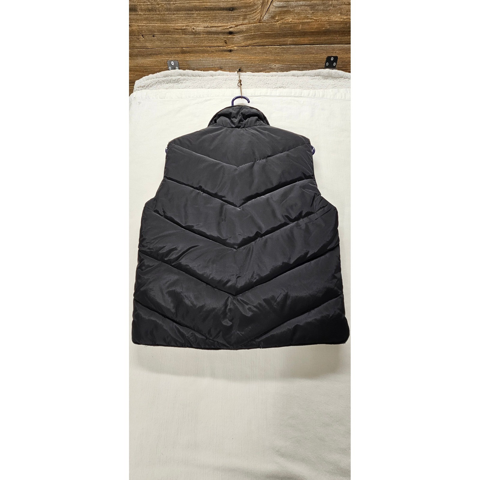 Vtg 70’s Antler Puffer Vest Black Nordic Snowflake Down Filled Quilted Mens M