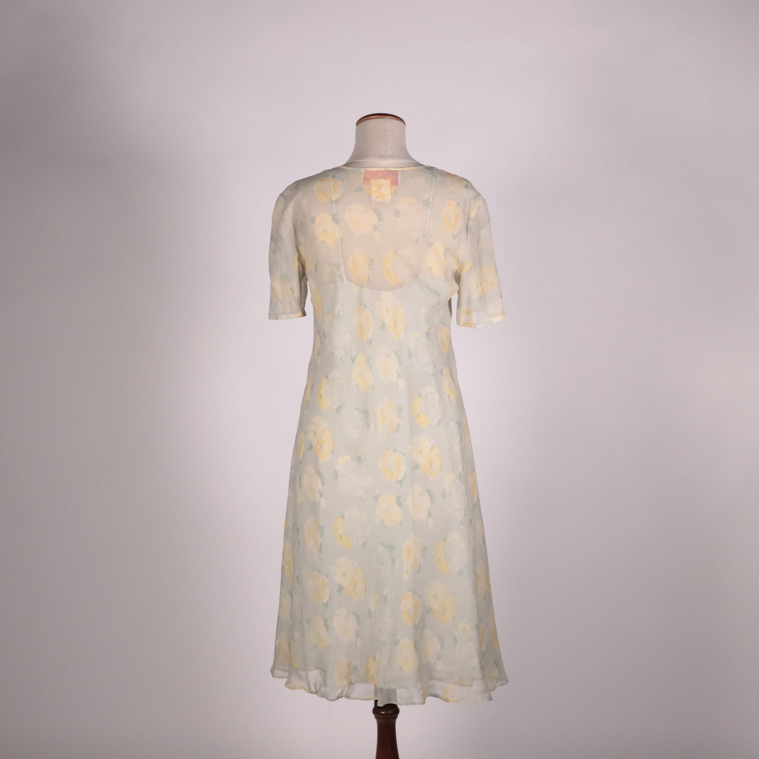Vintage Les Copains Dress Coloured Silk US Size 12 Italy 1990s