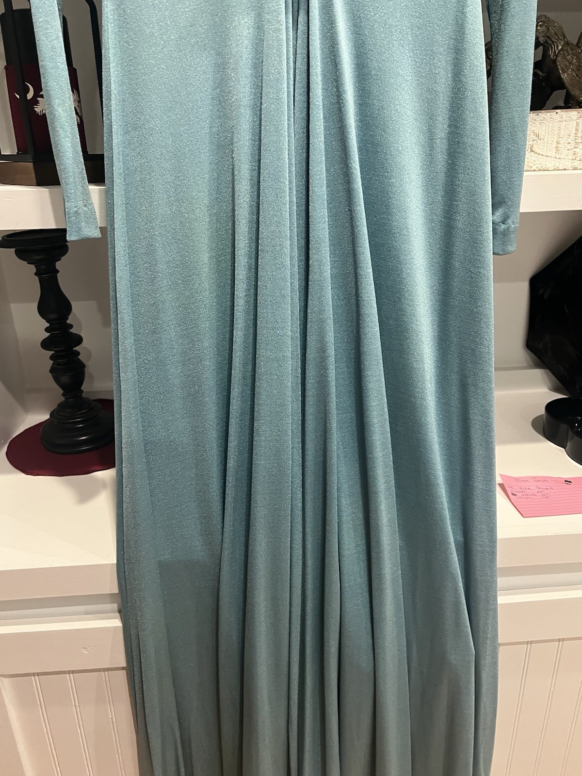 70’s Sea foam Green Prom Gown Waist Vintage