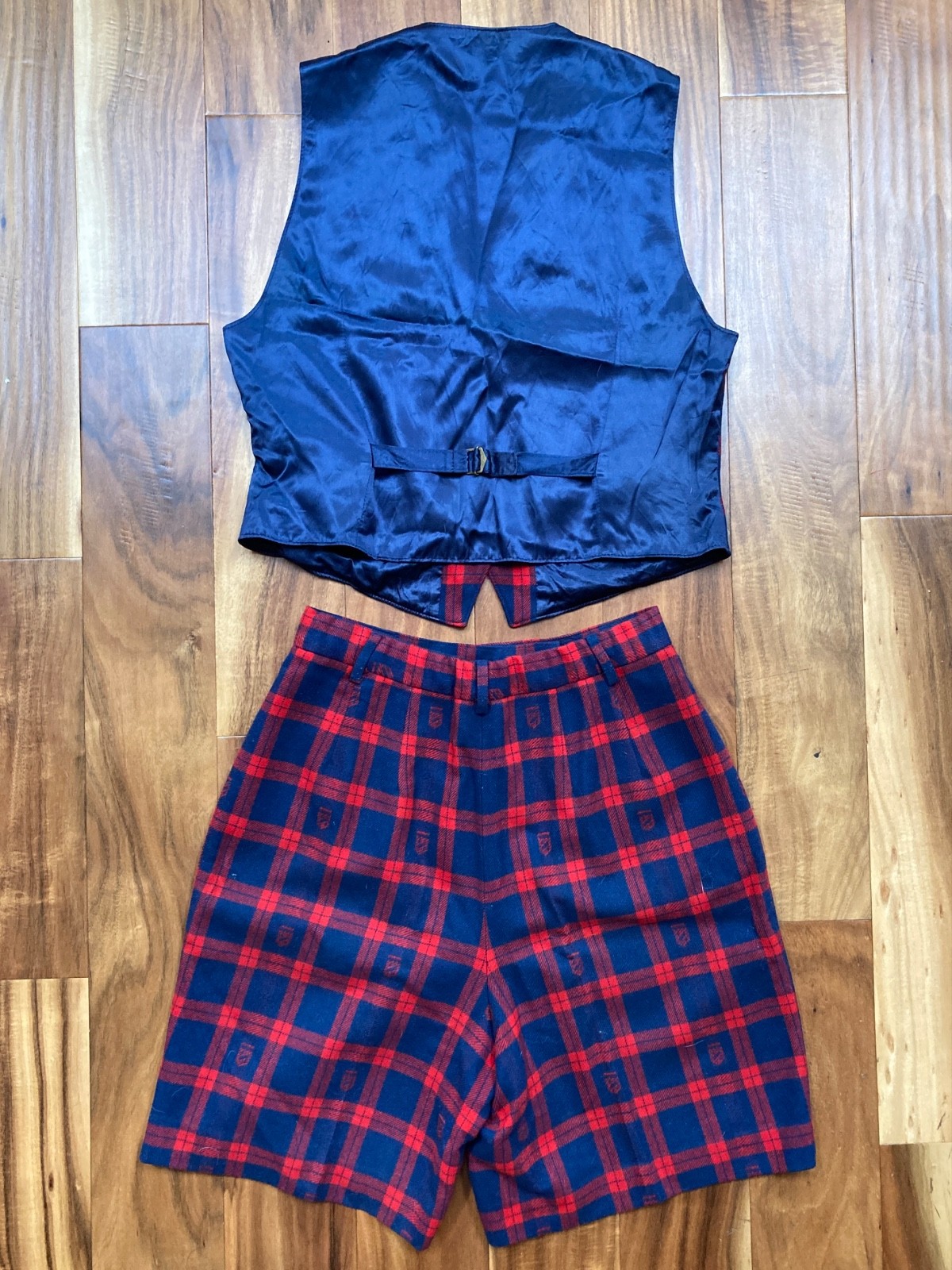 Vintage Pendleton Red and Blue Shorts and Vest Set SZ 12/Contemporary SZ 8