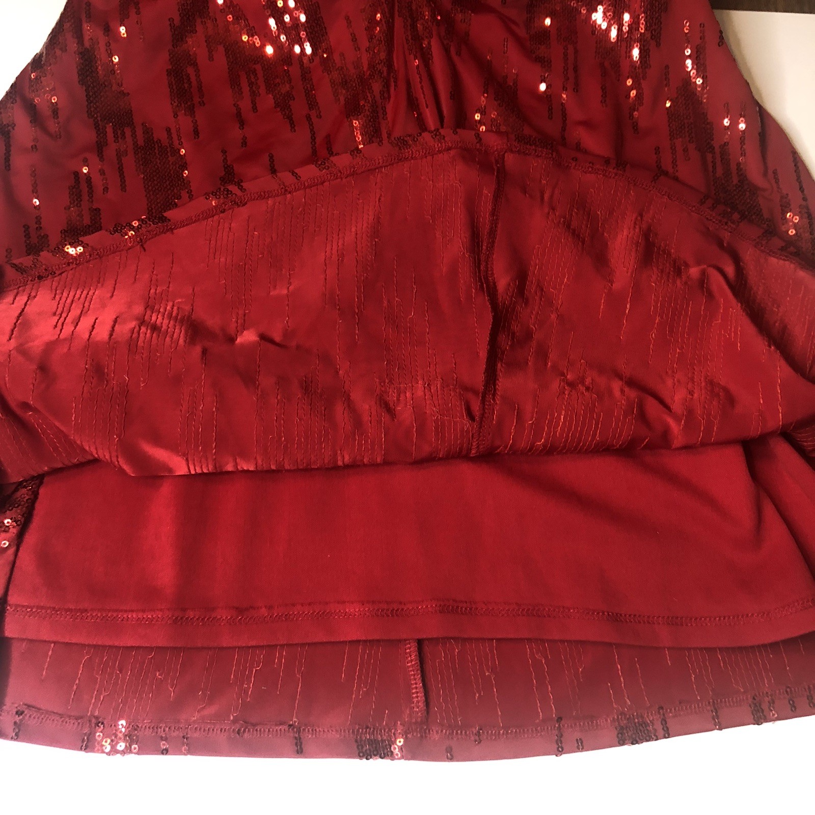 Fredericks of Hollywood Red Sequin Halter Mini Dress Size M Sweetheart Bust Prom