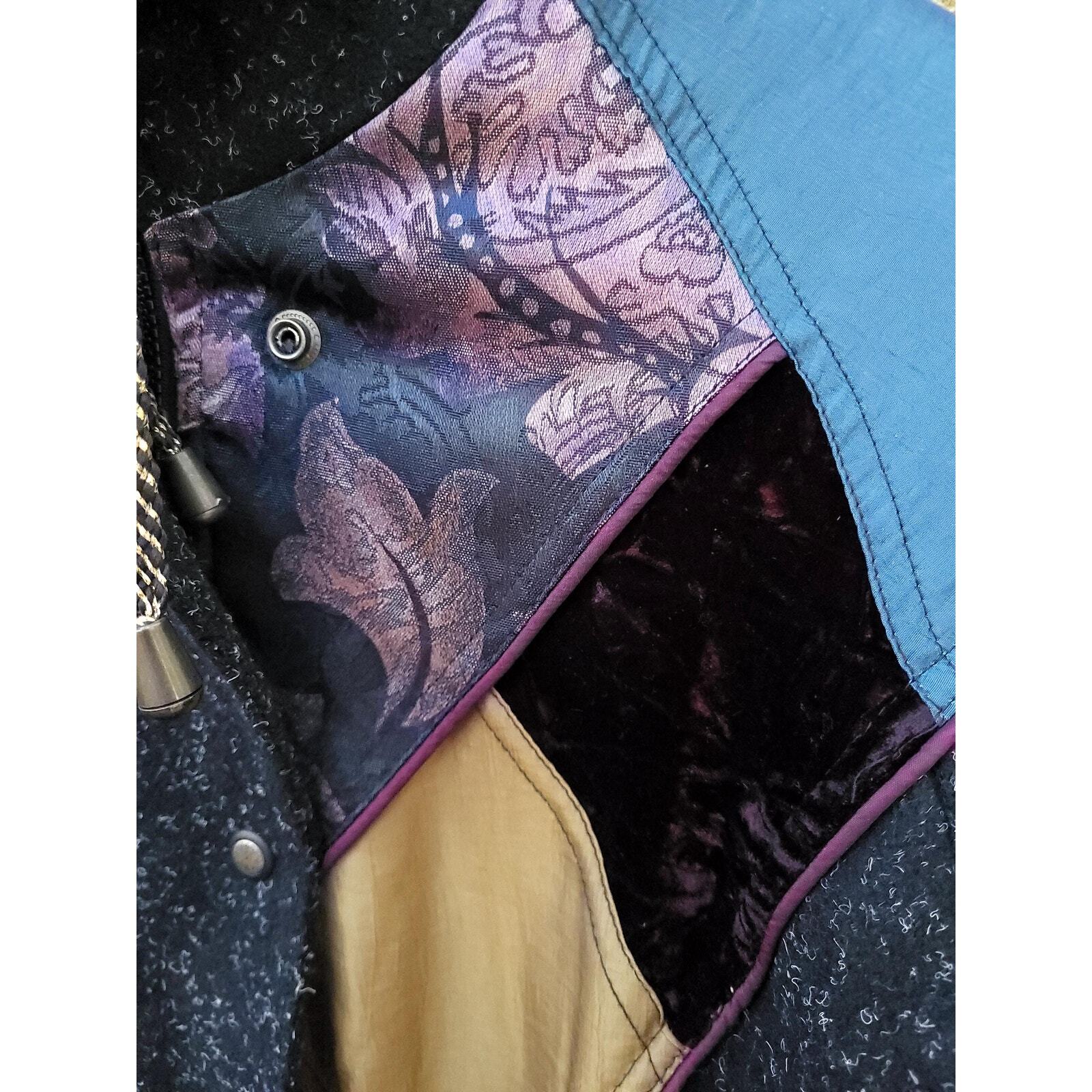 Vintage 1980’s to 1990’s Wool Nylon Floral Bomber Overcoat / Rock Creek / Large
