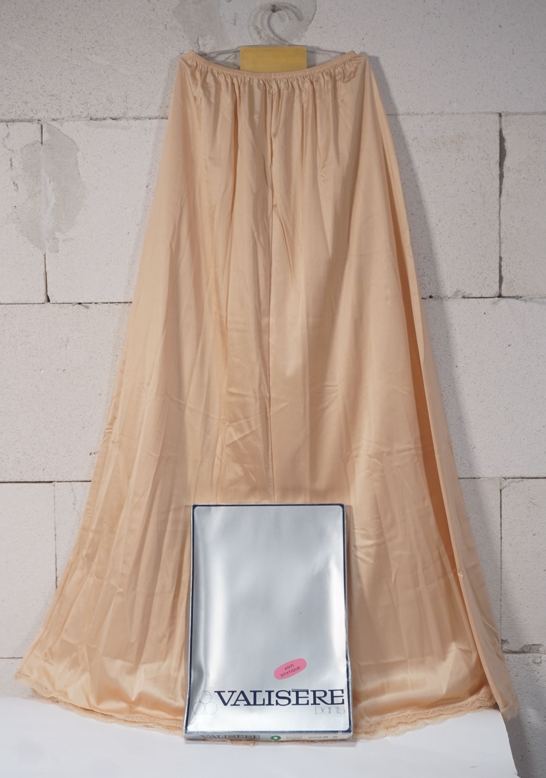 Vintage Valisère Paris Lingerie Underskirt Dress Pink Size 38 (34-36) With Lace