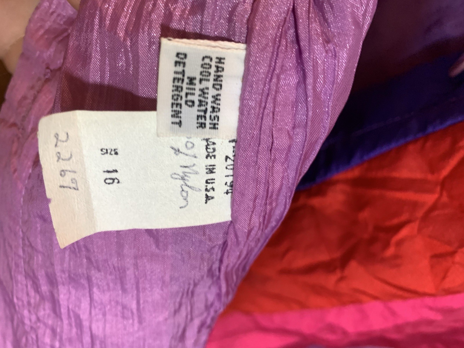 Vintage Marguerite Rubel Nylon Rainbow Striped Jacket NWT 1