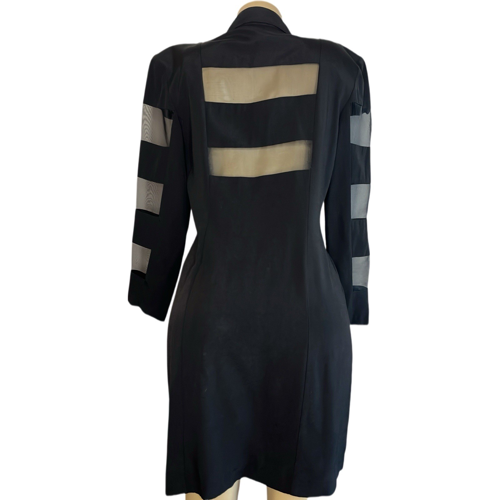 Vintage Joseph Ribkoff Mesh Panel Midi Dress