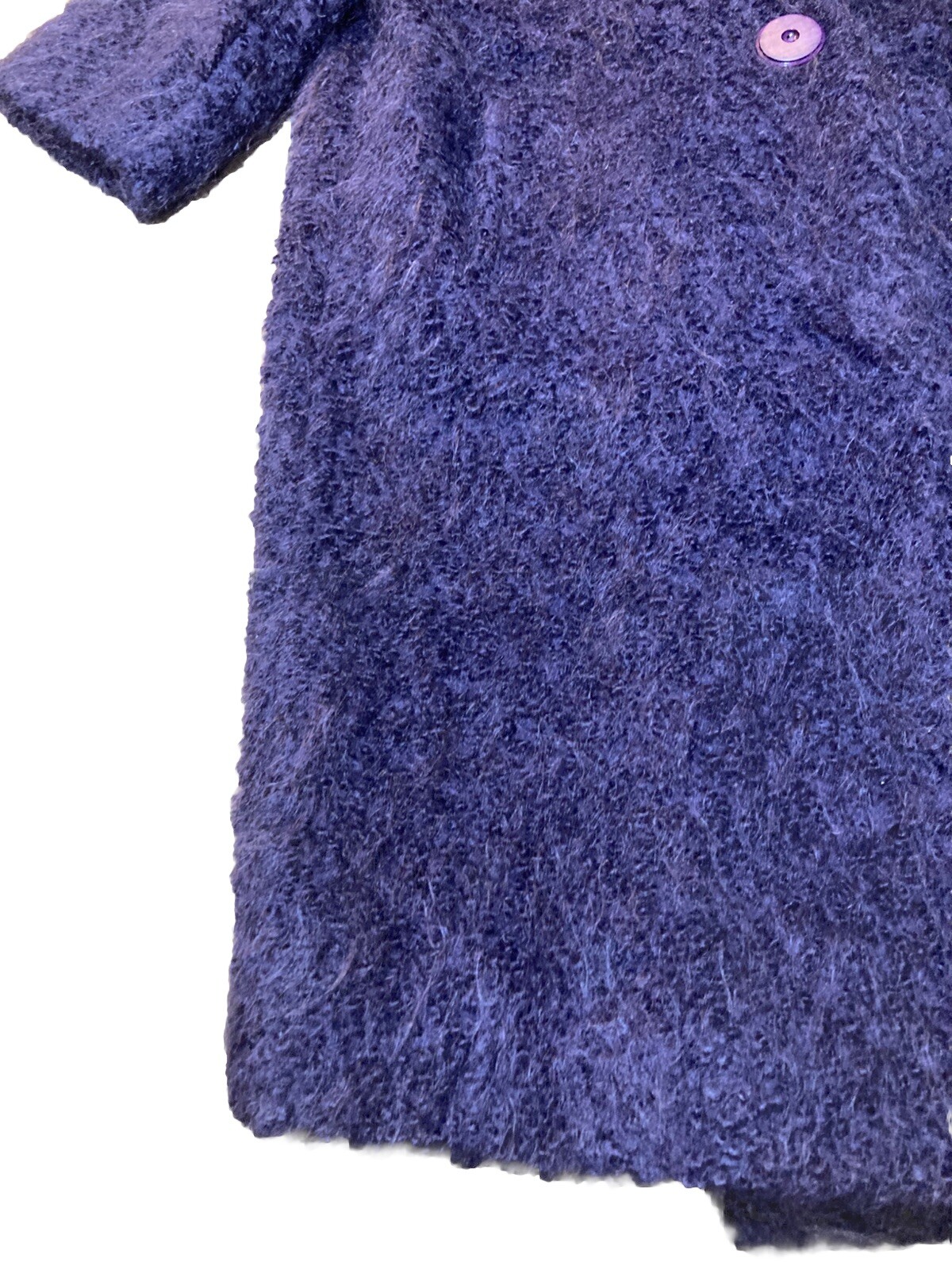 Vntg 1960’s Monte Sano Pruzan Mohair Cocoon Coat Nordstrom Plum Purple Wool M L