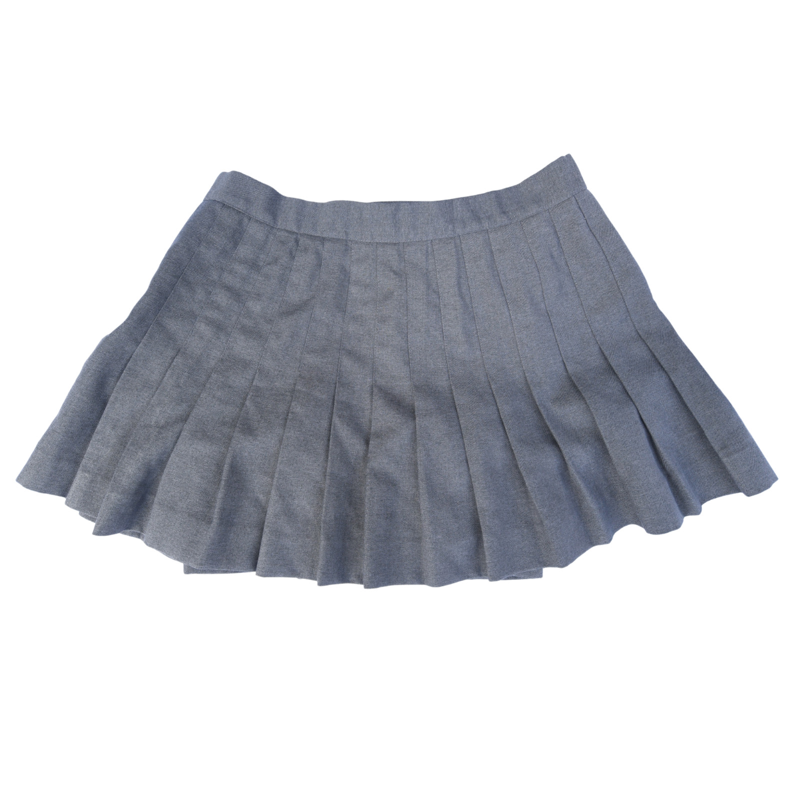Vintage Grey Pleated Wrap Kilt Mini Skirt School Uniform 30 Waist 14 Length