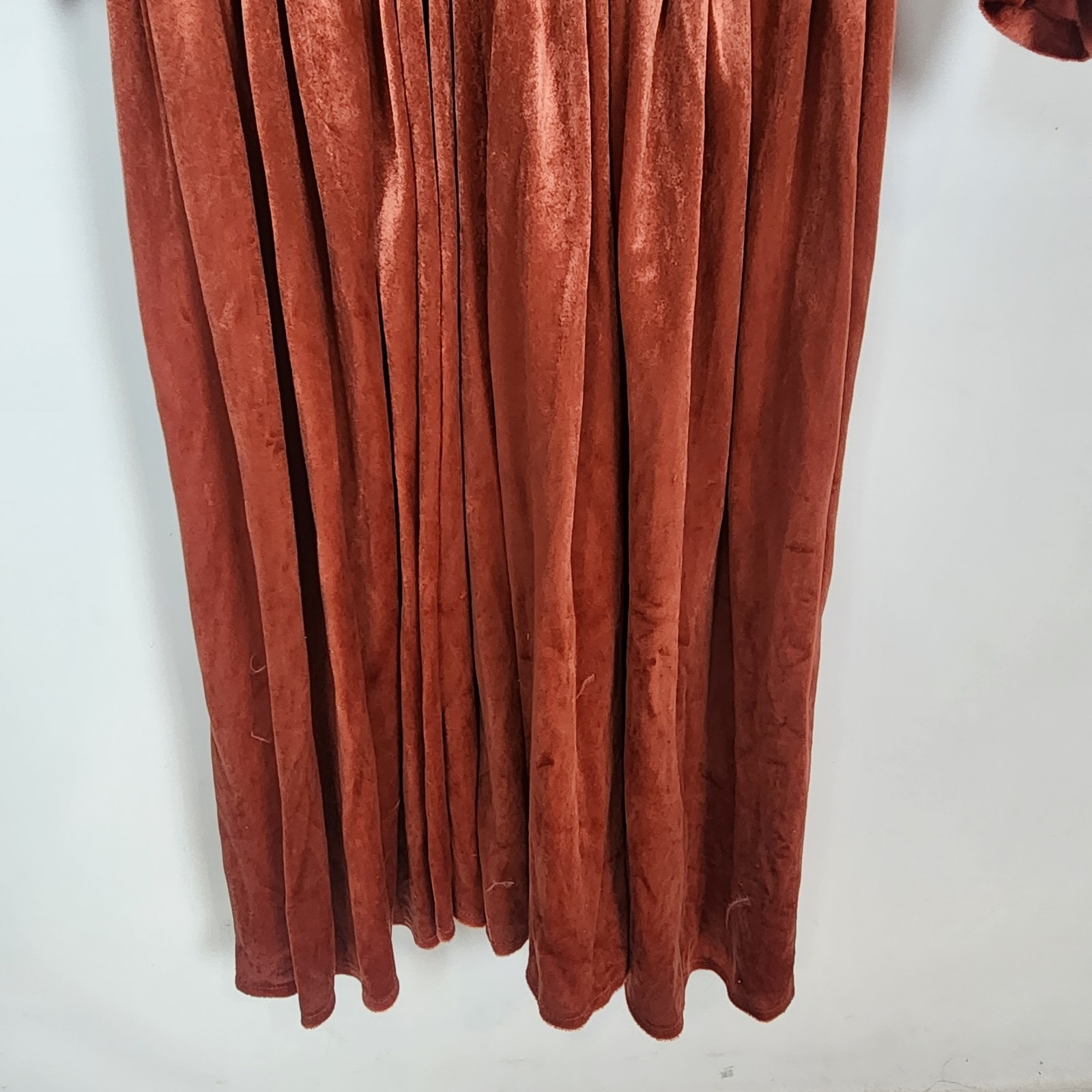 Vintage 80s Rust Velvet Dress 10 Beaded Disco Studio 54 Draped Rare John Charles