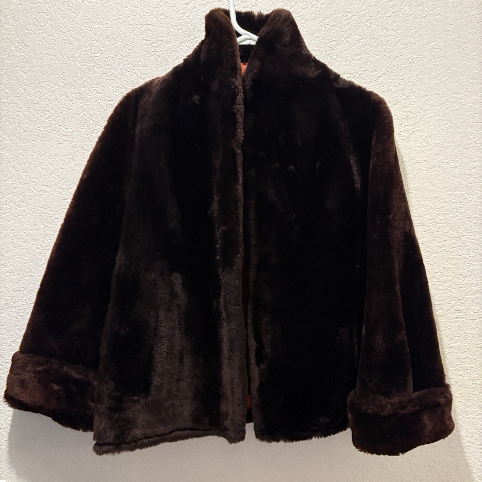 Vintage 50s-60s Mouton Fur Coat Womens Large Brown Sheared Beaver Fur Old Money