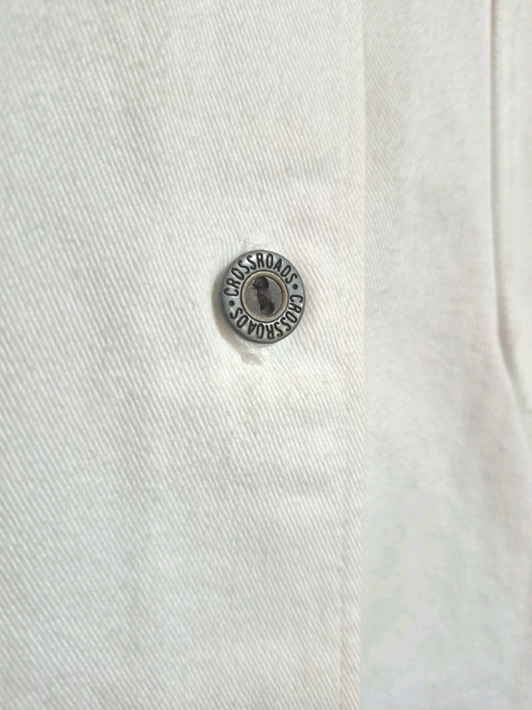 Vintage Woman XL White Cotton Floral Embroidery Vintage Tailored Western Inspire