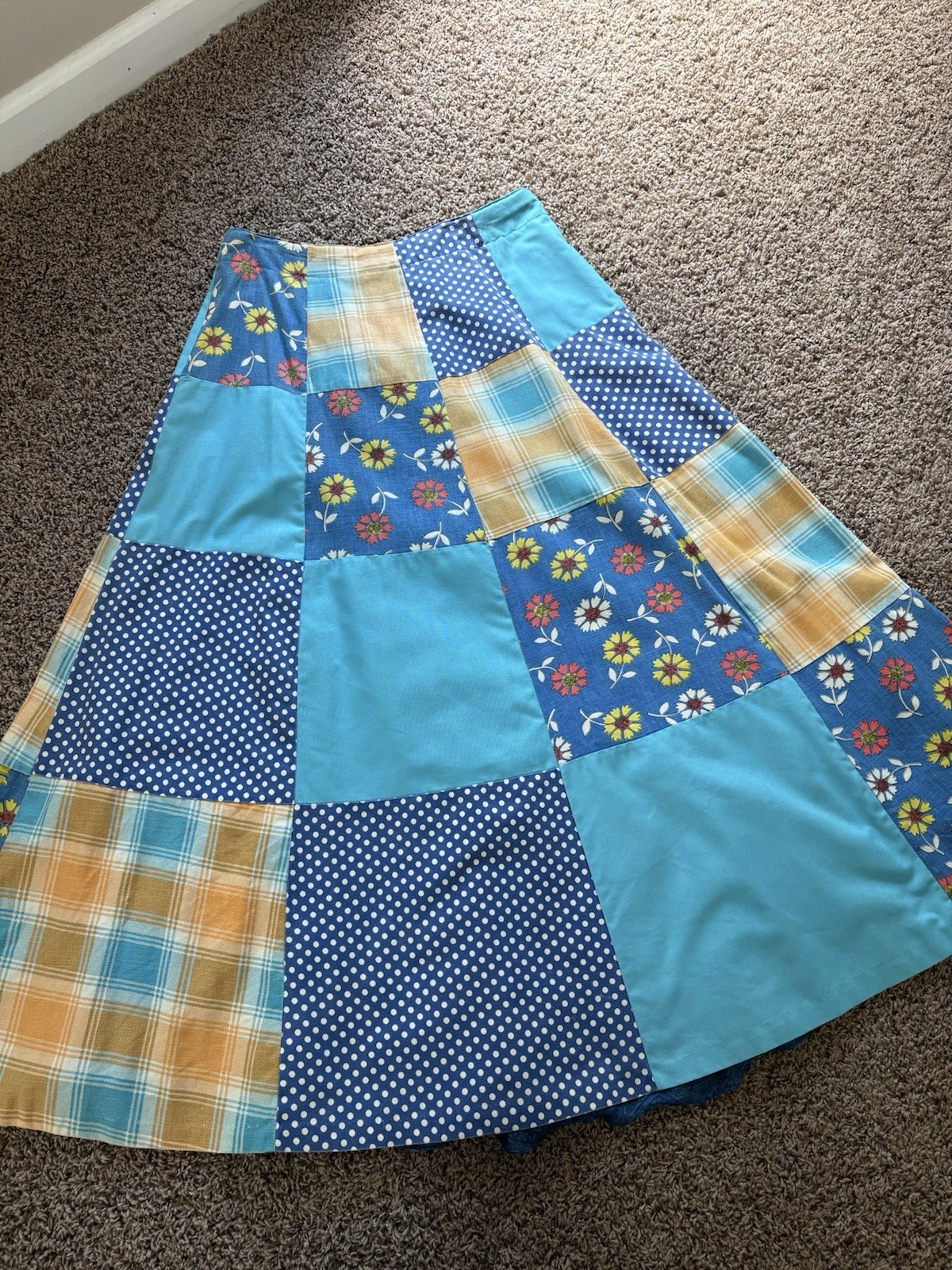Vintage Gisella Heinemann Maxi VTG Skirt M Patchwork Festival Gypsy NYC 70’s