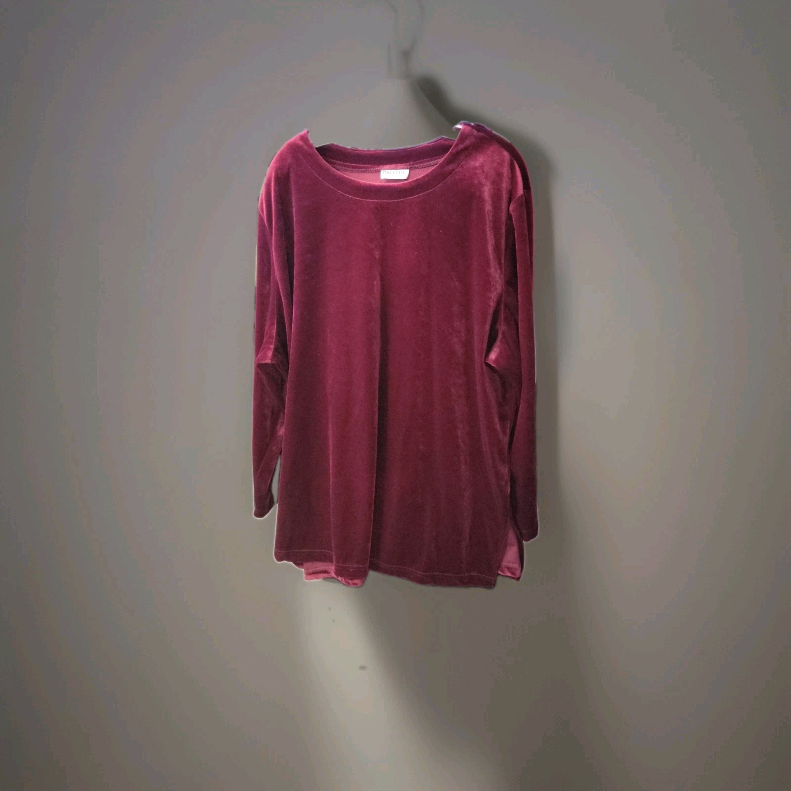 Vintage Velvet Burgandy Top/dress Prelude Womens Pit-to-pit 30″ Pit Down 21″