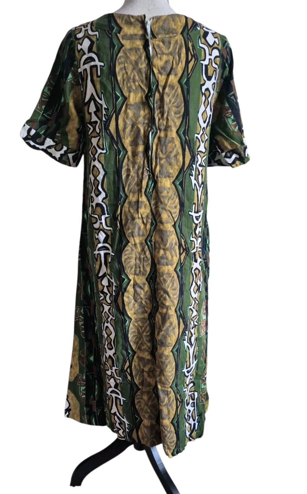 Vintage Reef Hawaii Barkcloth Dress Muumuu Retro 50s 60s Size S/M ? Flaw