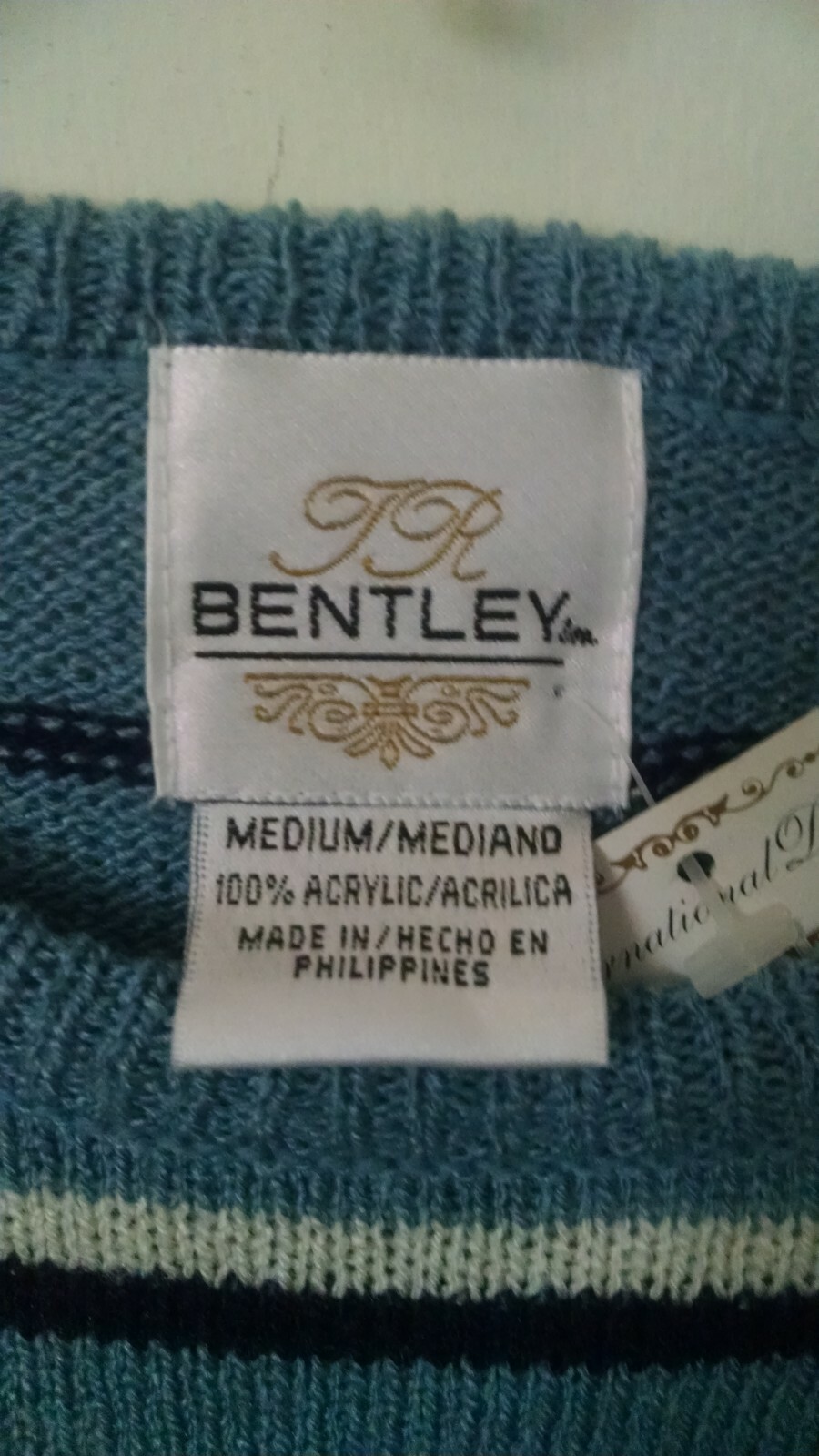 Women’s Vintage TR Bentley SS Strip Knit Sweater Sz M 100% Acrylic Made USA