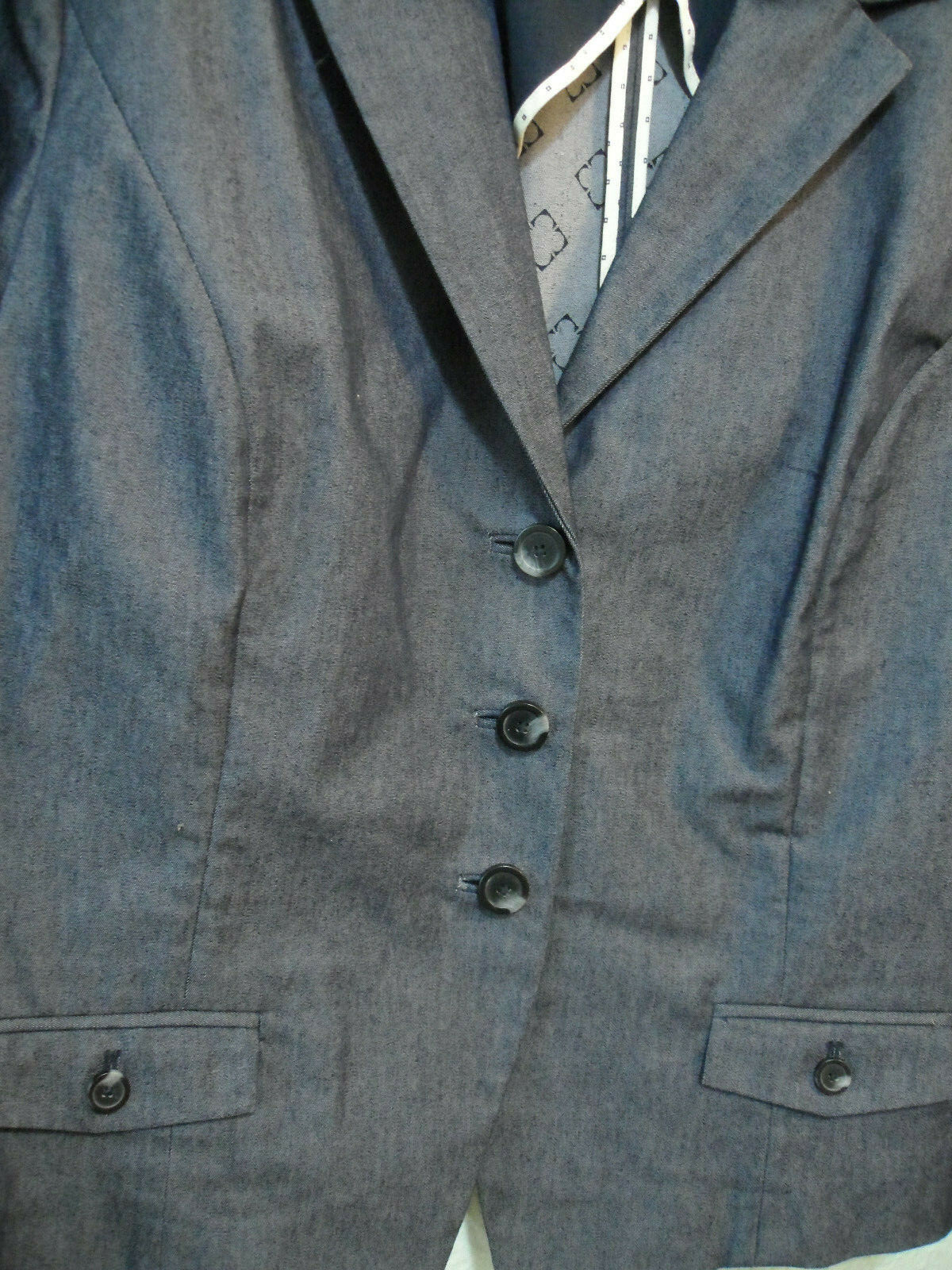 Liz Claiborne Denim Jacket 3 Button Blue Blazer Stretch Sz 16 NWT $139