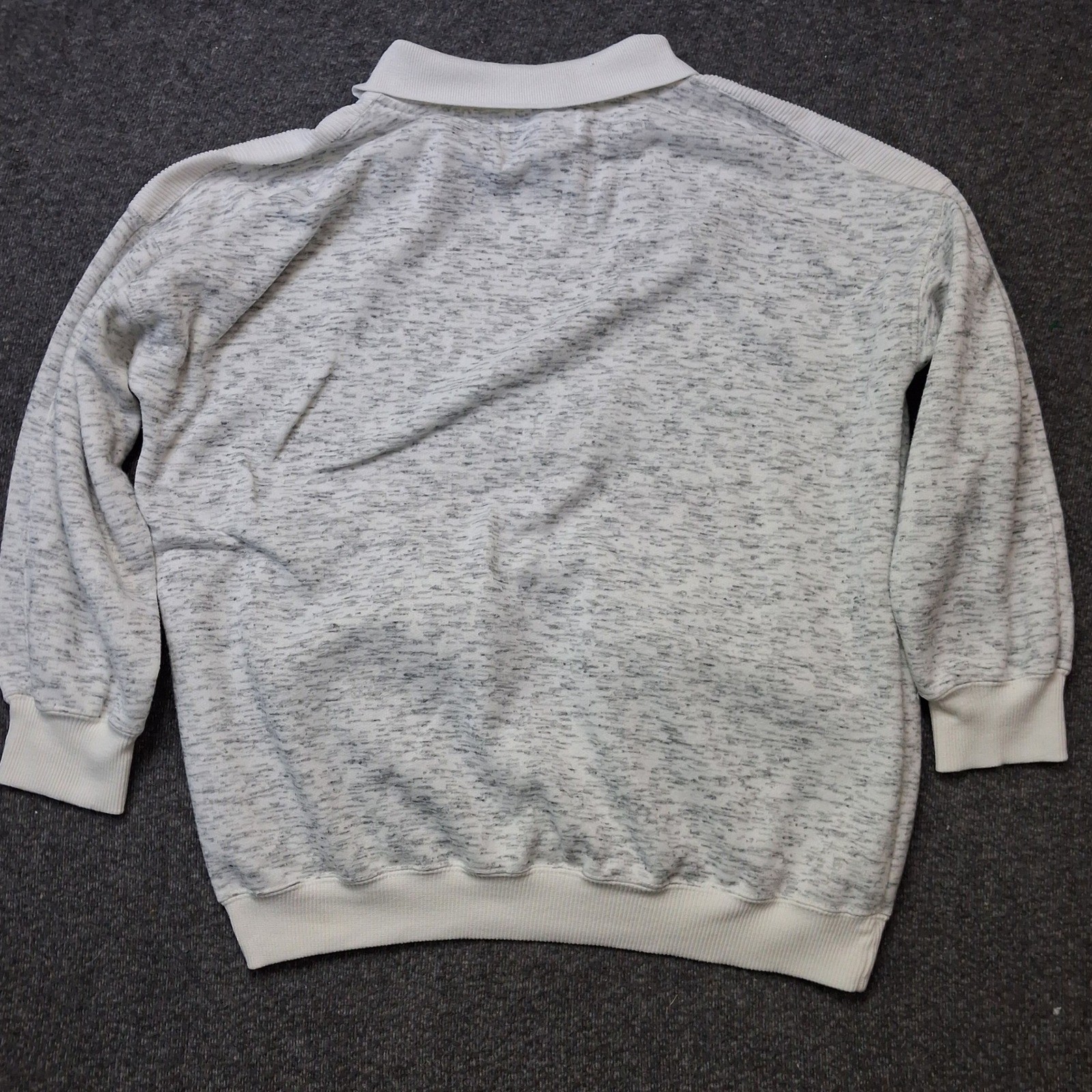 Marcy N Me Patrick Lee VTG Great Outdoors Sweatshirt Grey White Zipper Pocket