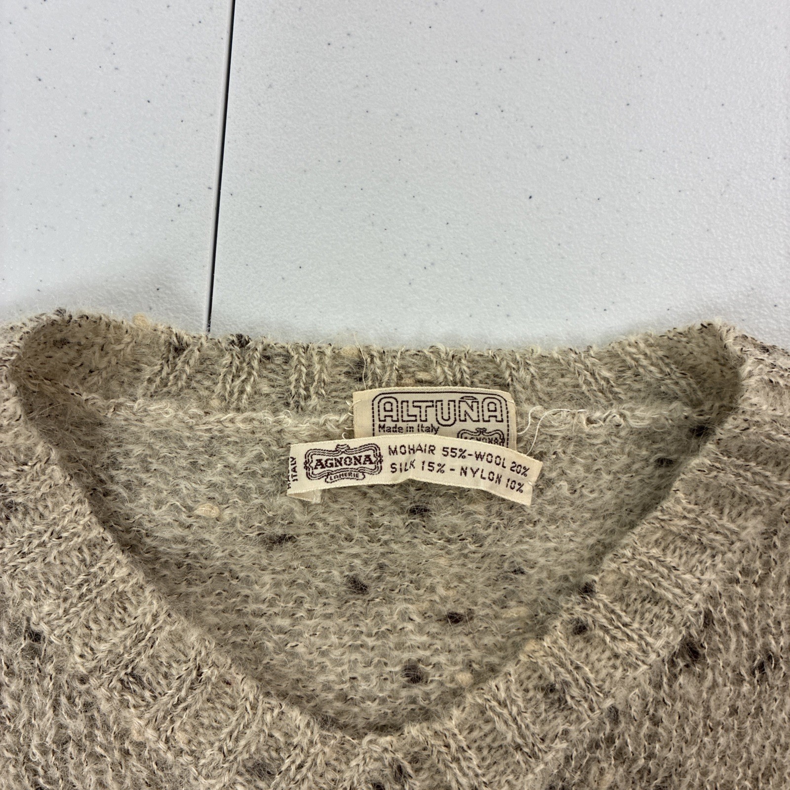 Vintage Agnona Altuna Mohair Wool Silk Sweater Womens Size 12 Italy