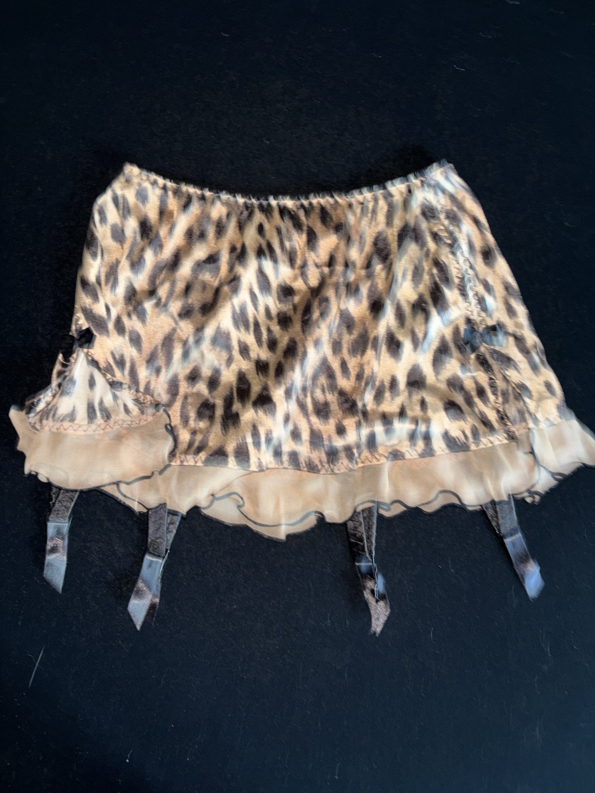 Vintage Victoria’s Secret Second Skin Satin Sissy Garter Thong Skirt S