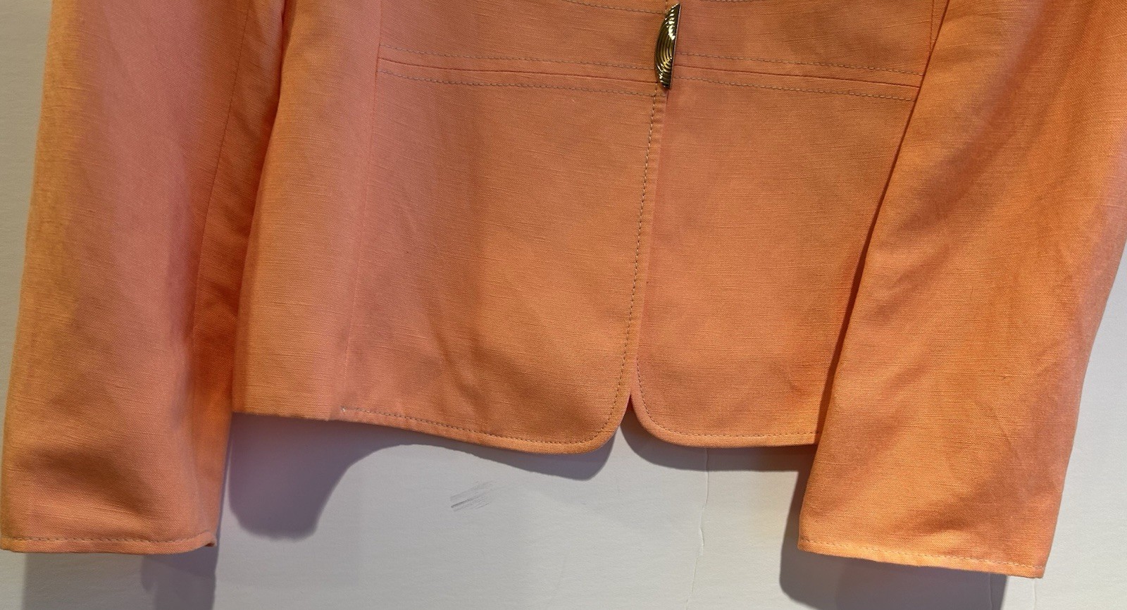 Isabella DeMarco Women’s Peach Coral Blazer with Snap Button Closure, Size 6