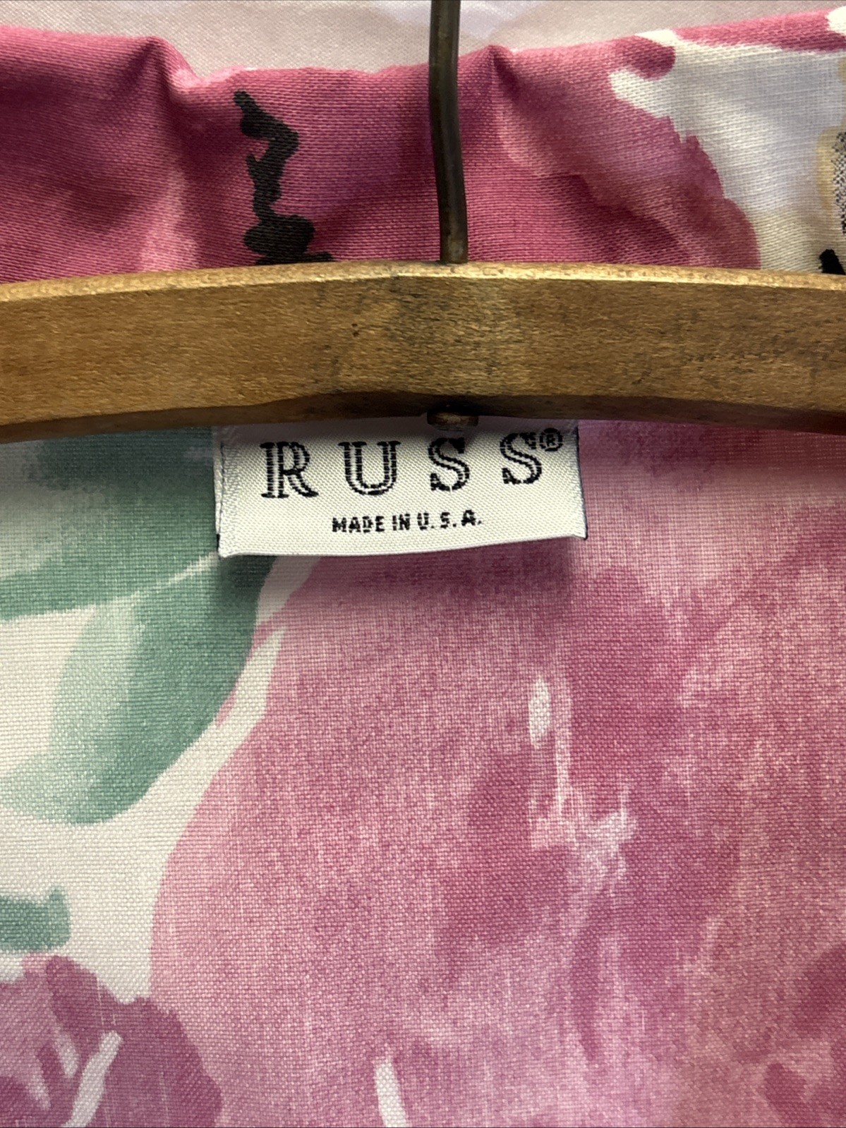 Vintage Russ Women’s Floral Top Shirt Union Made In USA 1980s 80s Blouse Read