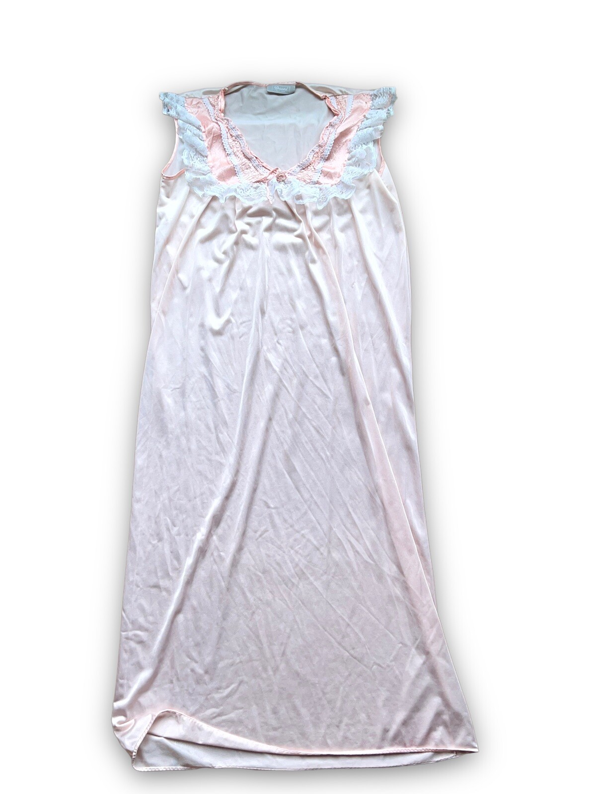Vintage Womens Danni Of New York Nylon Nightgown Sleepwear Lingerie Size Large