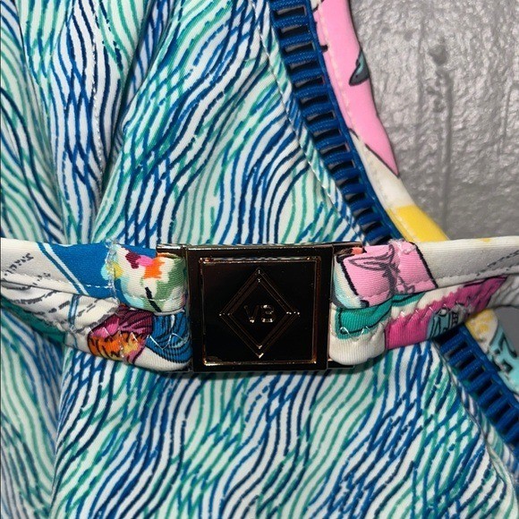 NWT Vera Bradley Shannon High Neck Bikini Set | Top L Bottom M | Cuban Stamps