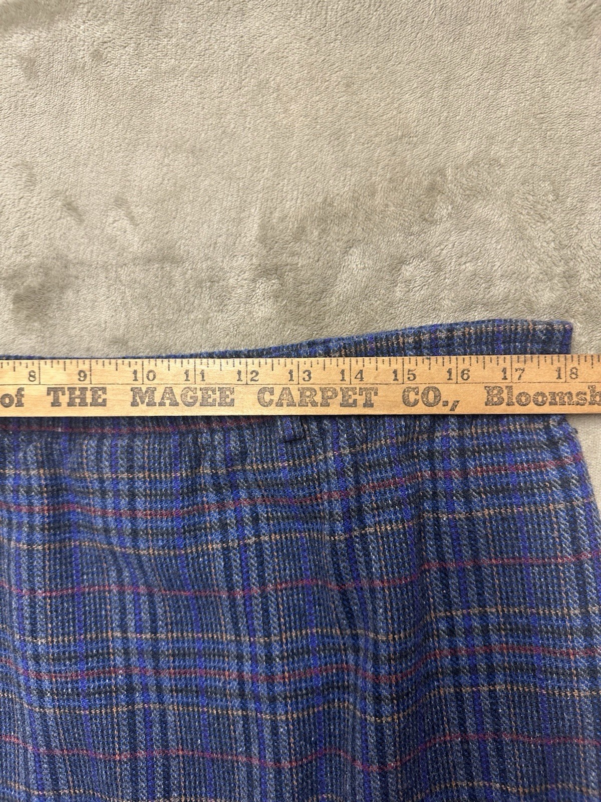 Vintage Skirt Katie Brooke Brown Plaid Wool Blend Lined Pencil size 8